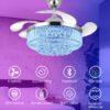 Melody Glow Crystal LED Ceiling Fan Speaker Lamp