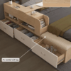 Hidden Compartment Lift-Up Storage Bookshelf Platform Bed