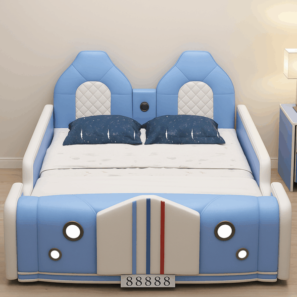 Classic Car Style Built-In Speaker Kids Bed