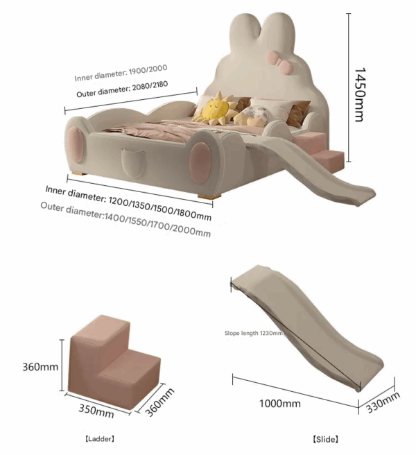 Jumpy Rabbit Cozy Kids Slide Bed
